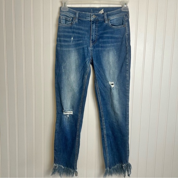FREE PEOPLE Great Heights Frayed Skinny Jean Size 27 Stretch Denim F45 - Picture 2 of 8